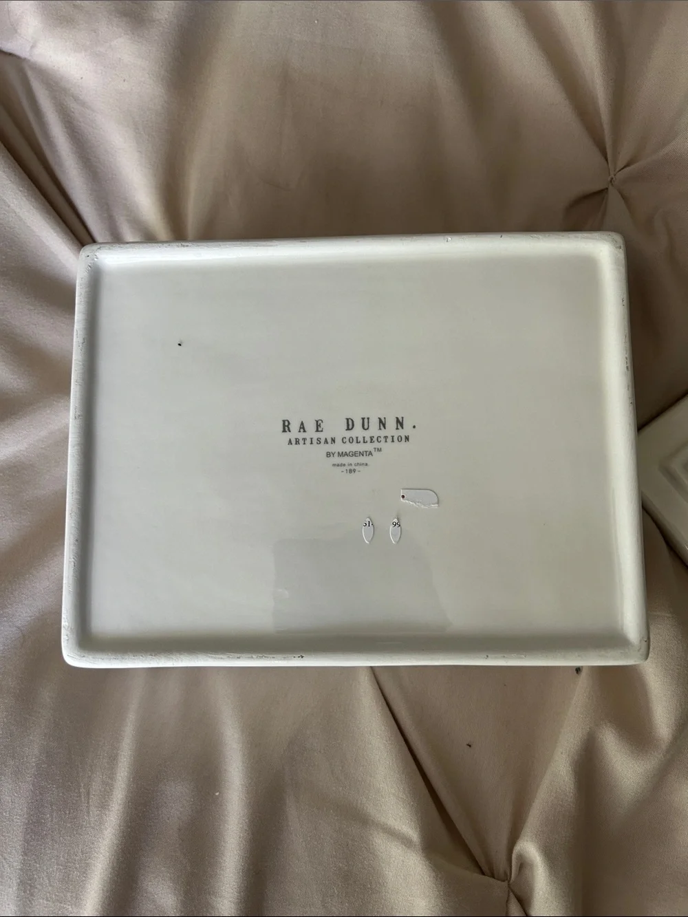 Rae Dunn Jewelry Box White Ceramic JEWELRY Trinket Box
